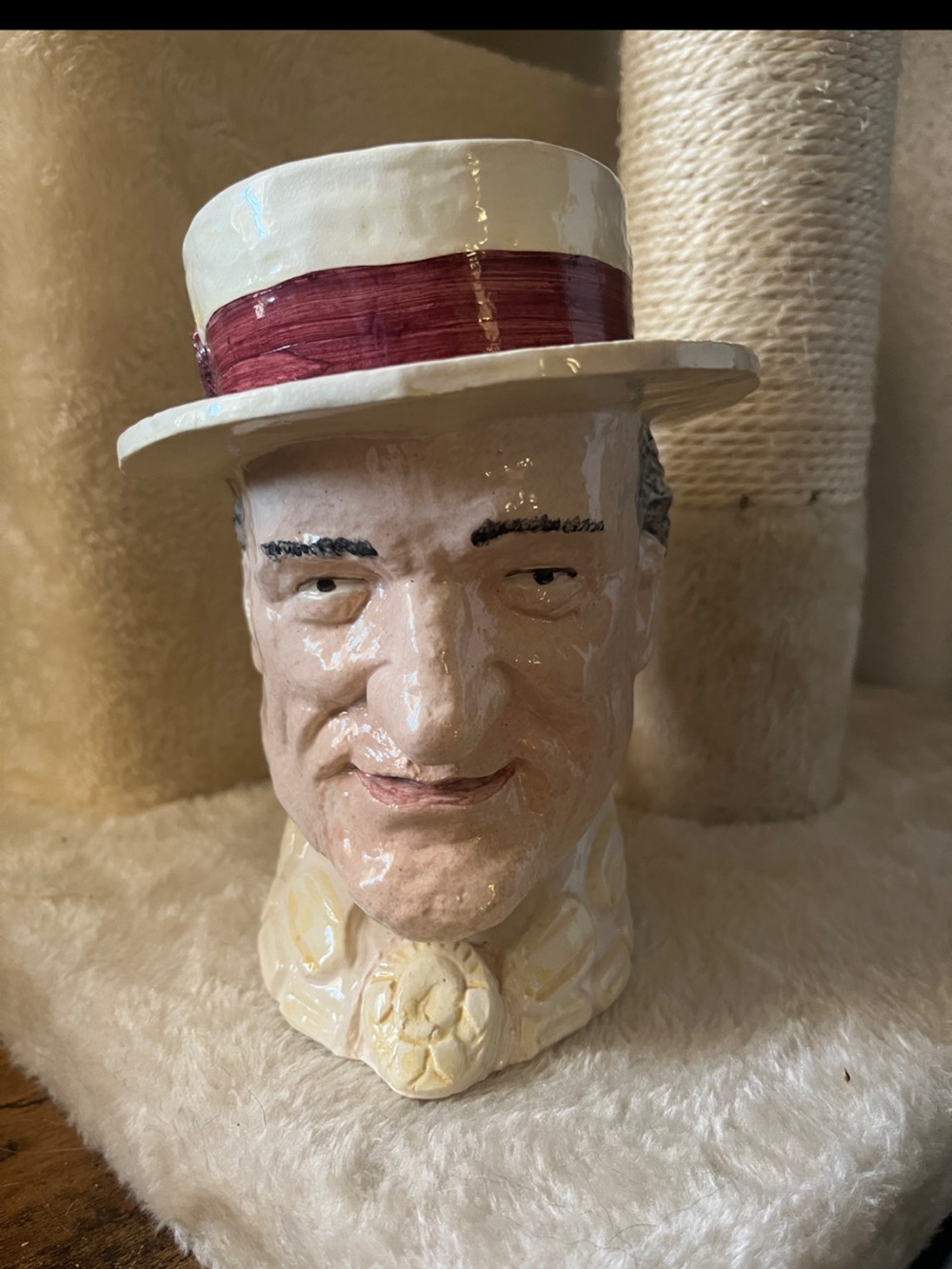 Hand-Painted Ceramic limited edition Robert McNeile Toby Jug with Red Hat Band